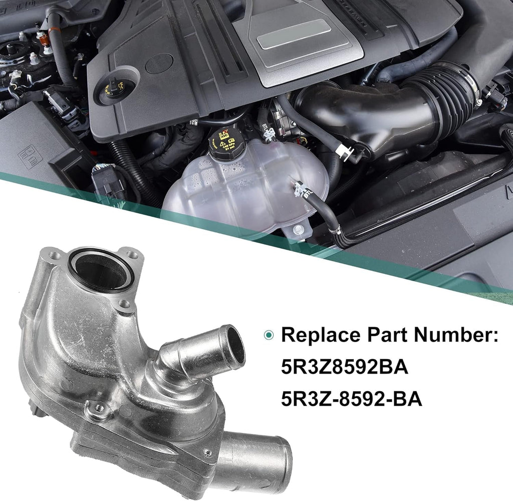 Aluminum Alloy Thermostat Assembly with Housing Sensor for Ford for Mustang 4.0L 2005 2006 2007 2008 2009 2010 5R3Z8592BA - Revved Up Tools