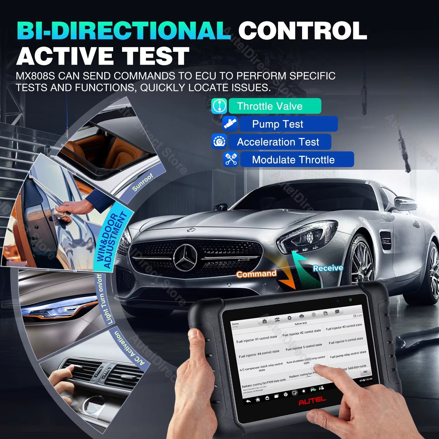 Autel Scanner Maxicheck MX808S Diagnostic Tool Cheapest Autel Tablet Model with Android 11, 4+64GB, Wired Version of MK808BT PRO - Revved Up Auto