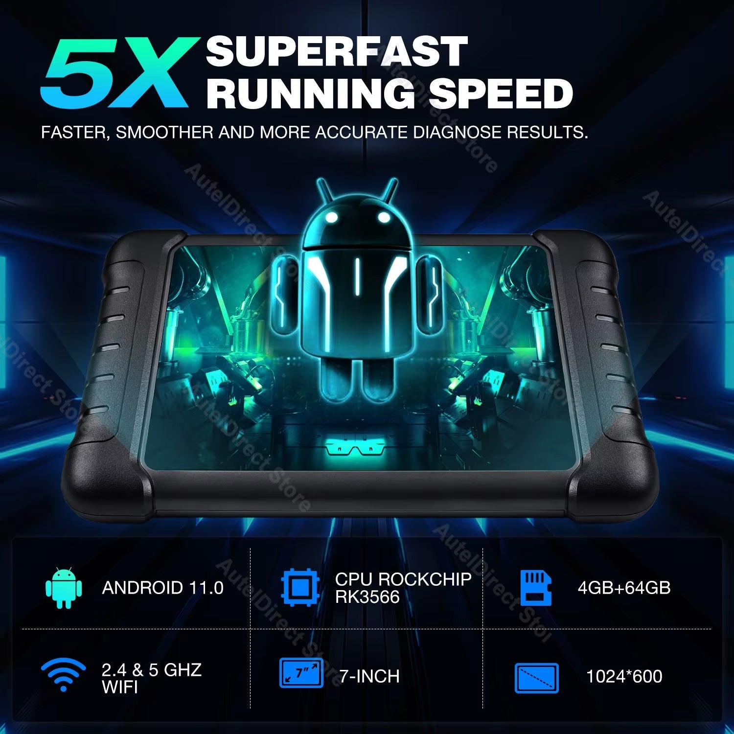 Autel Scanner Maxicheck MX808S Diagnostic Tool Cheapest Autel Tablet Model with Android 11, 4+64GB, Wired Version of MK808BT PRO - Revved Up Auto