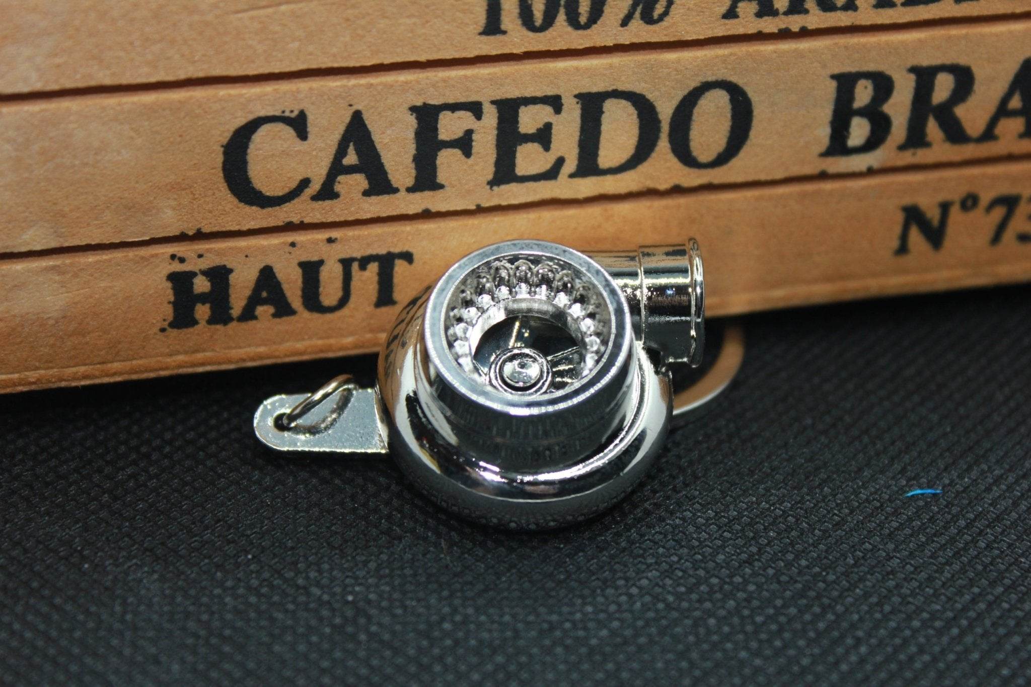 Automotive Racing Chrome Turbo Key Chain Spinning - Revved Up Auto