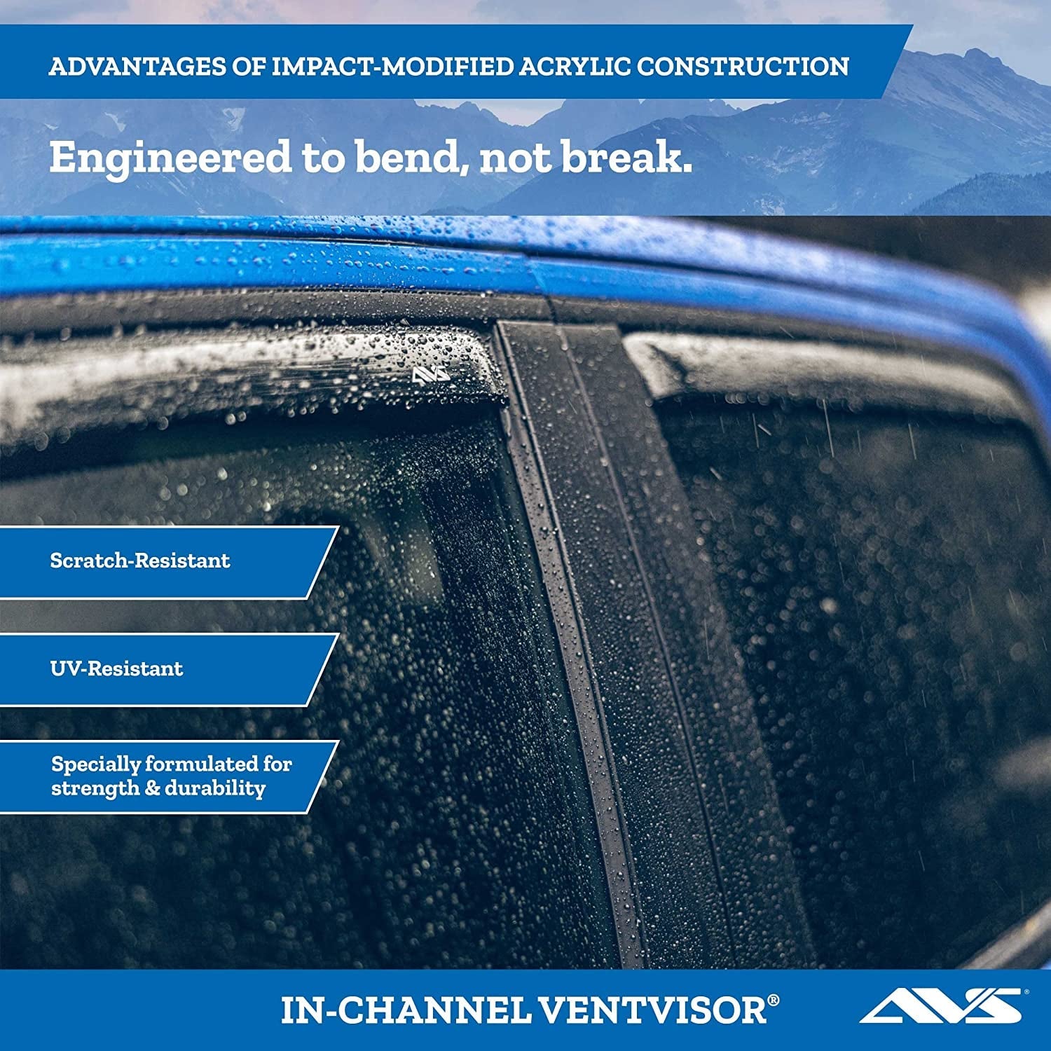 [AVS] In - Channel Rain Guards for 1999 - 2007 Mazda B3000; 1999 - 2009 Mazda B4000 Extended Cab; 1999 - 2011 Ford Ranger Supercab | Window Vent Visors, 2 Pcs. - Smoke | 192083 - Revved Up Auto