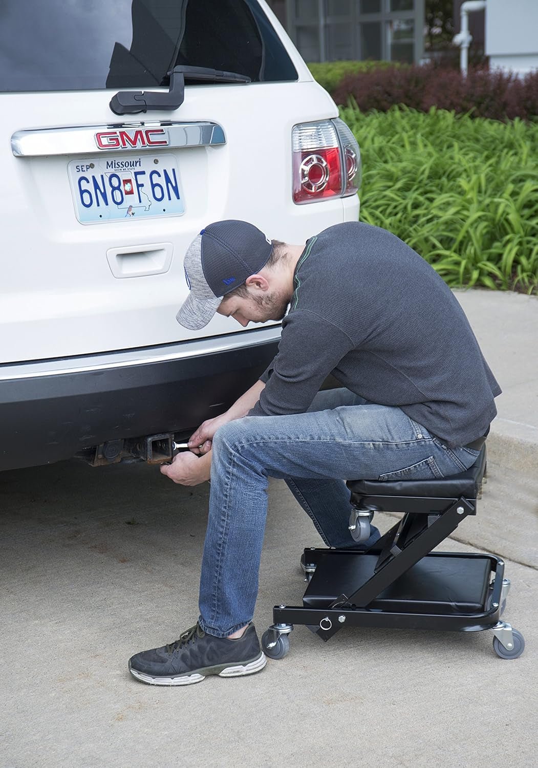 C - 9100 Black 40" Foldable Z Creeper (450 Pounds) - Revved Up Auto