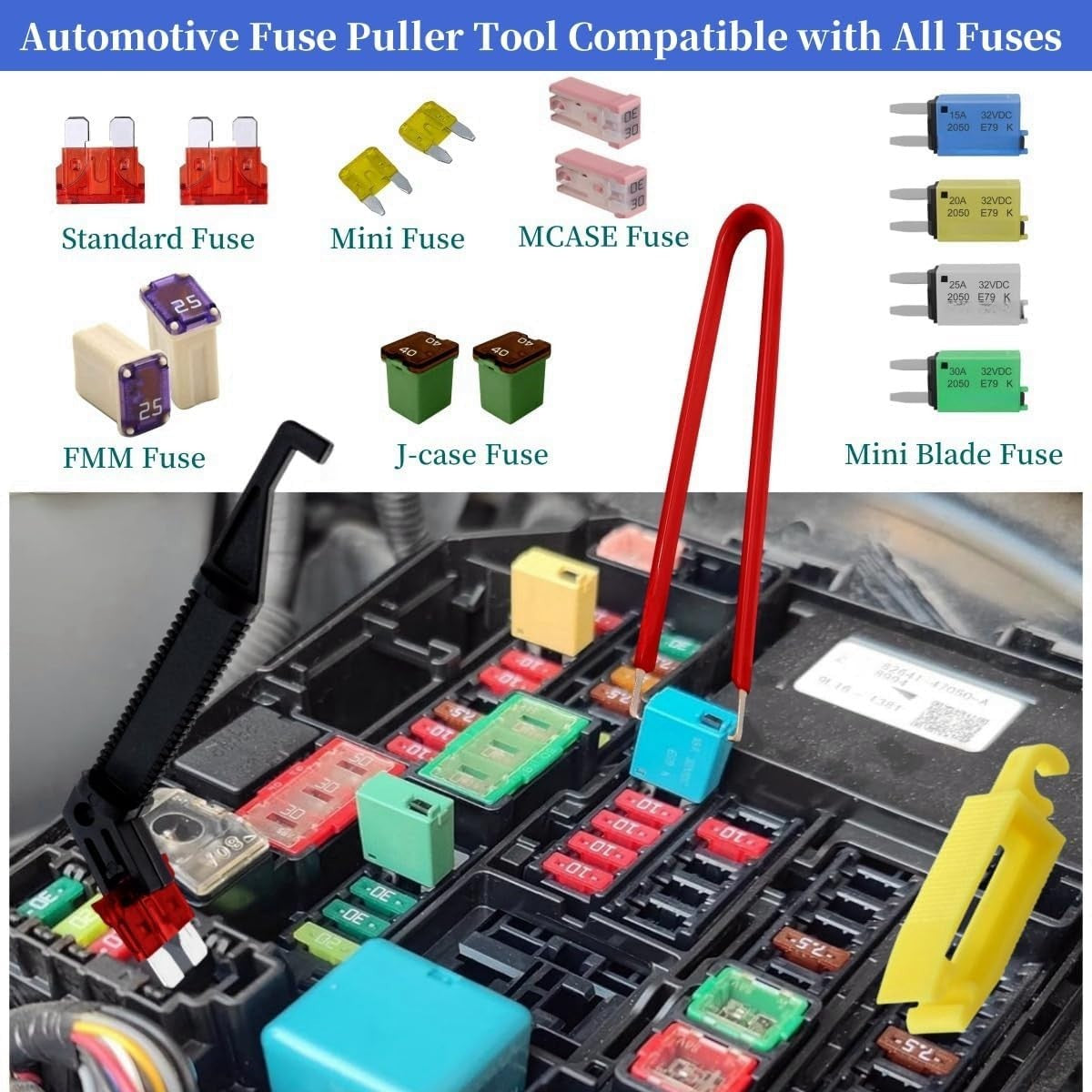 Relay Tester Puller Tool, Fuse Puller Pliers, 4-Pack Automotive Tool, Relay Pull