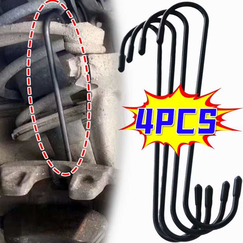 Car Brake Brake Hook Caliper Hook with Cap Brake Pad Replacement S - Shape Brakes Distributor Cylinder Hook Universal Tool - Revved Up Auto