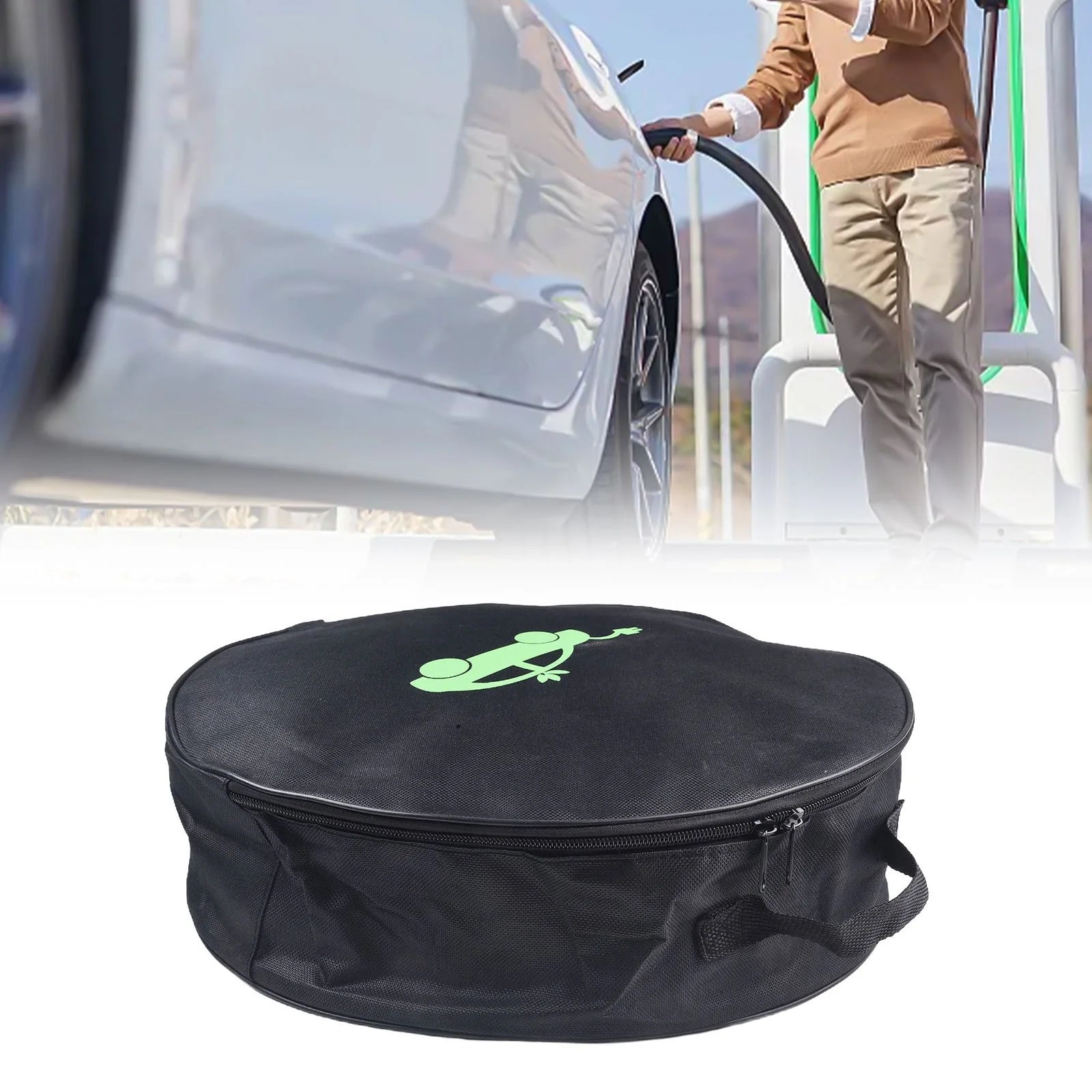 Car Charging Cable Storage Bag Jumper Carry Bag for Electric Vehicle Charger - Revved Up Auto