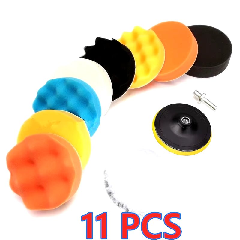 Car Polishing Sponge Pads Kit Foam Pad Buffer Kit Polishing Machine Wax Pads for Auto Motorcycle Motor Vehicle Removes Scratches - Revved Up Tools