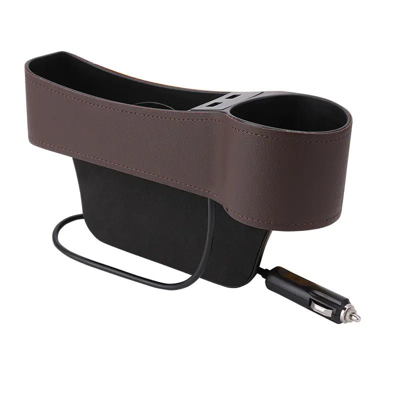 Car Storage Box with Dual USB Charger and Cup Holder - Revved Up Tools