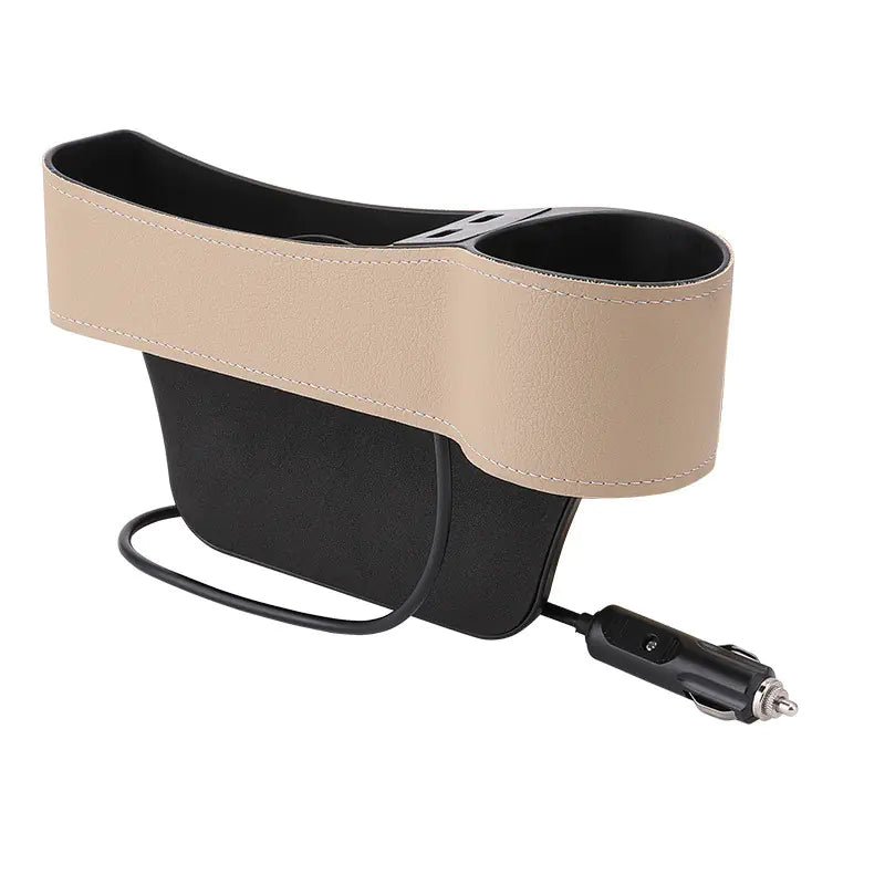 Car Storage Box with Dual USB Charger and Cup Holder - Revved Up Tools