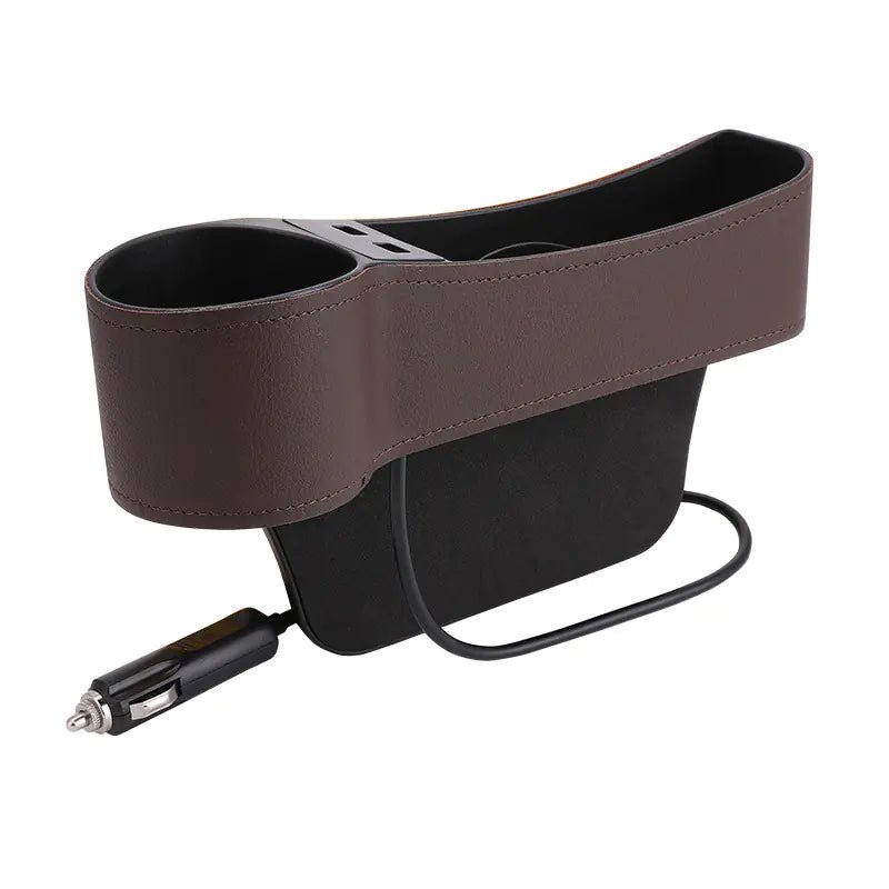 Car Storage Box with Dual USB Charger and Cup Holder - Revved Up Tools