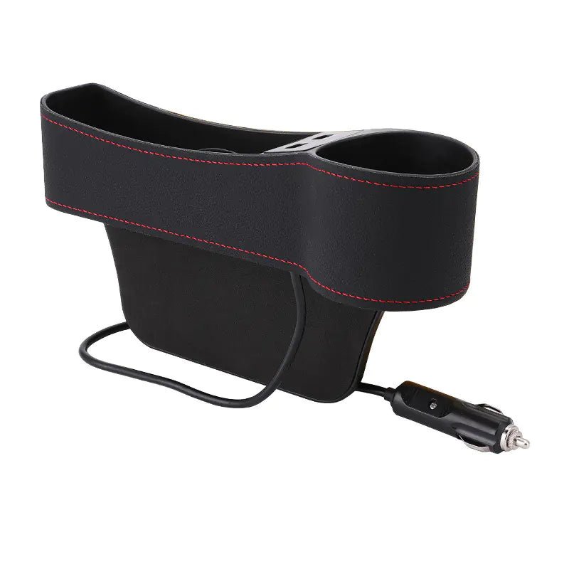Car Storage Box with Dual USB Charger and Cup Holder - Revved Up Tools