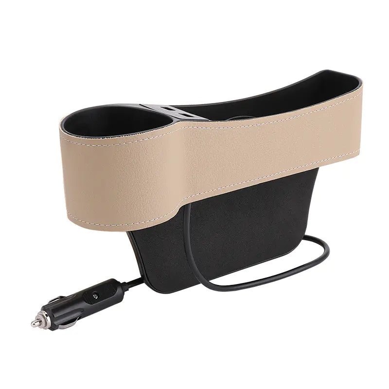 Car Storage Box with Dual USB Charger and Cup Holder - Revved Up Tools