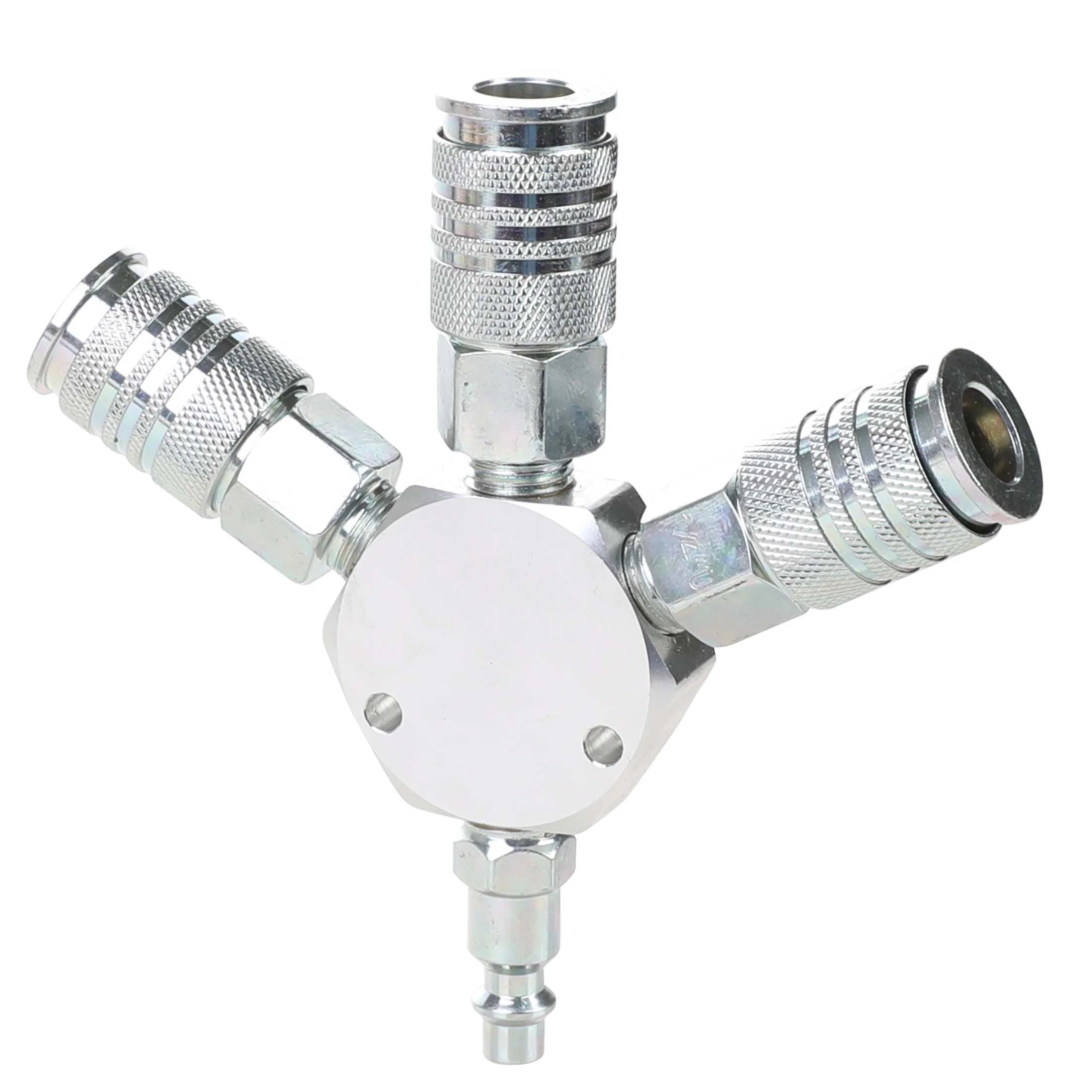 (2 Pack)  3-Way Universal Steel Air Manifold Fits with 1/4" Coupler& Plug, HT3WAM, Weight: 0.76Lbs