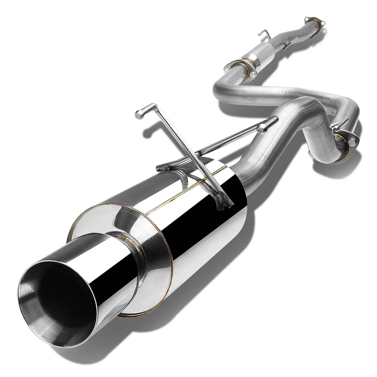 CBE-HC922-NRT for 1992 to 2000 Honda Civic EG 2/4DR Stainless Steel 4" Rolled Muffler Tip Catback Exhaust System 93 94 95 96 97 98 99 - Revved Up Tools