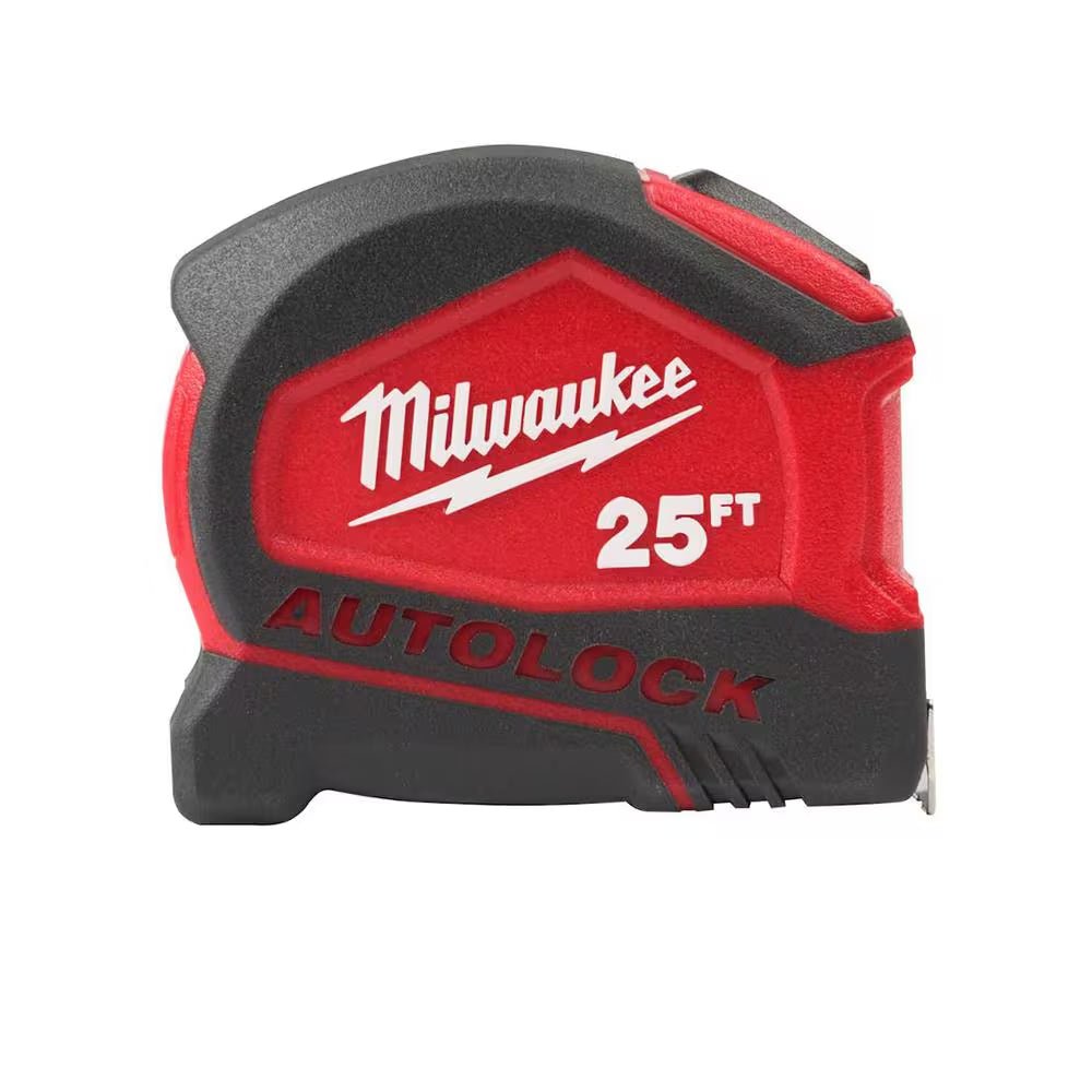 Compact Auto Lock 25 Ft. SAE Tape Measure with Fractional Scale and 9 Ft. Standout with Screwdriver Set - Revved Up Auto