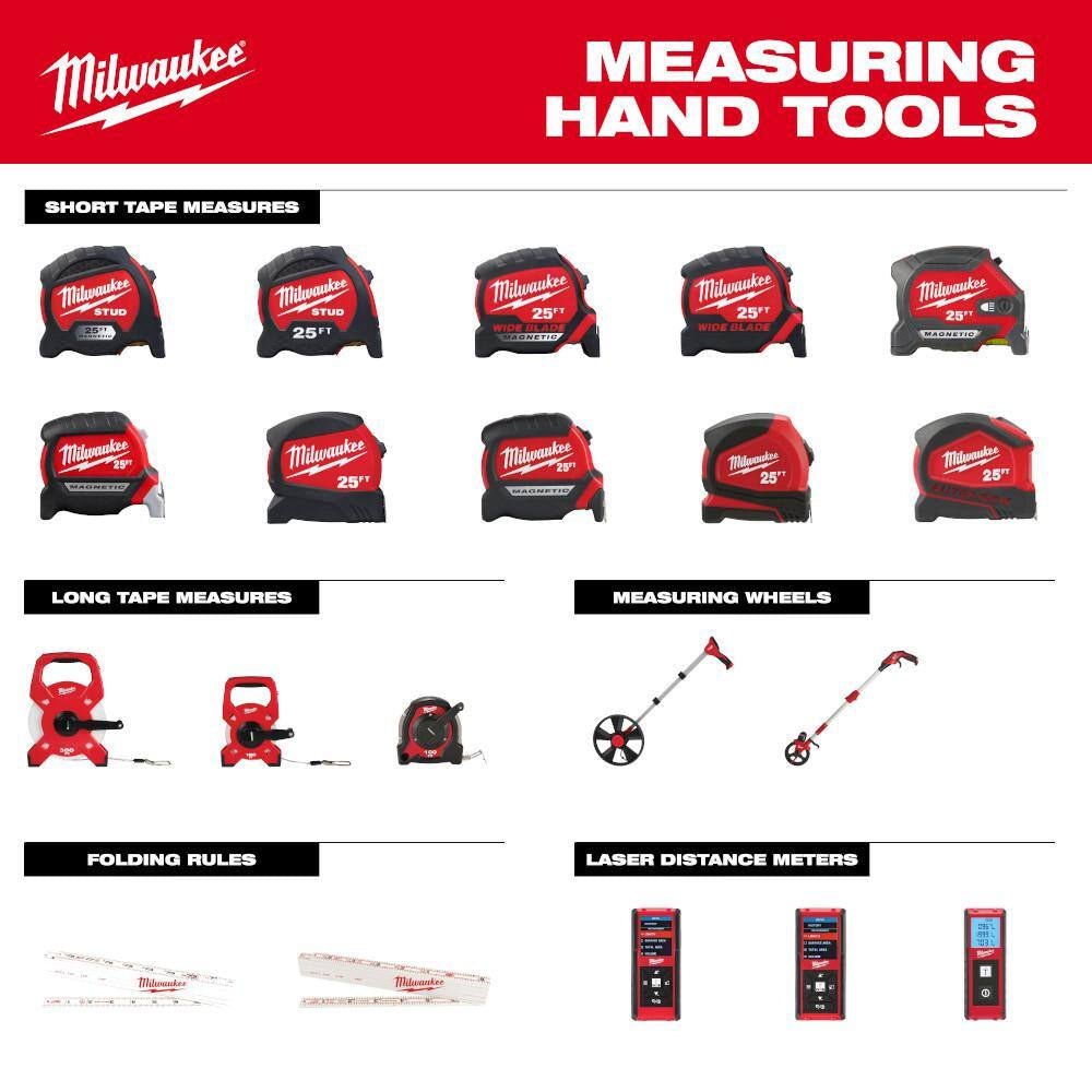 Compact Auto Lock 25 Ft. SAE Tape Measure with Fractional Scale and 9 Ft. Standout with Screwdriver Set - Revved Up Auto