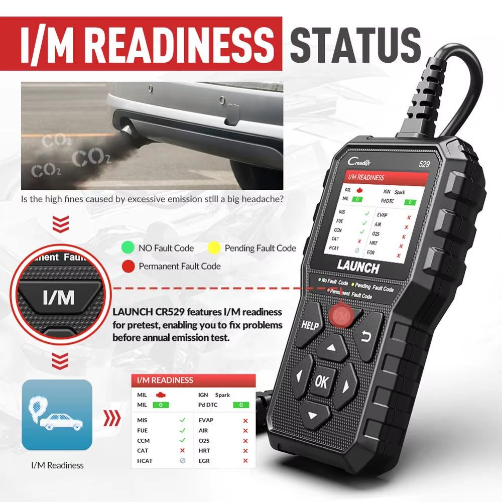 Creader 529 OBD2 Scanner Automotive Diagnostic Tool OBDII Code Reader Fault Code Read OBD Scan DIY Code Reader CR529 - Revved Up Auto