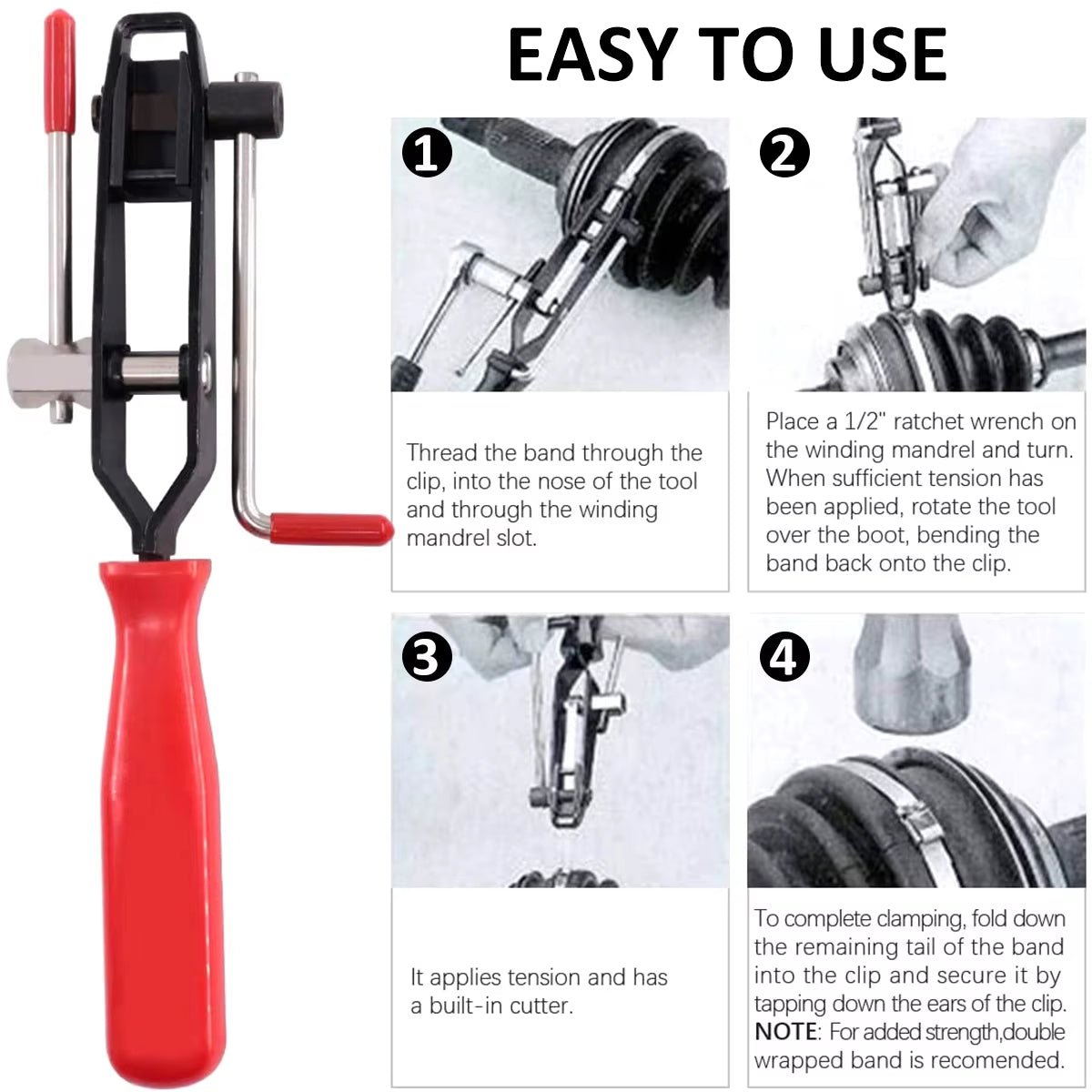 CV Joint Boot Clamp Pliers Car Banding Hand Tool Kit Auto Hose Axle Pliers Guide Belt Repair Installation Clamp Car Repair Tool - Revved Up Auto