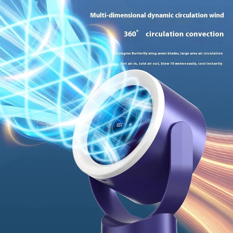 Desktop Adjustable Fan Light Rechargeable Wall Mount Table Fan Light Led Display Air Circulation Cooling USB Table Fan Light - Revved Up Auto