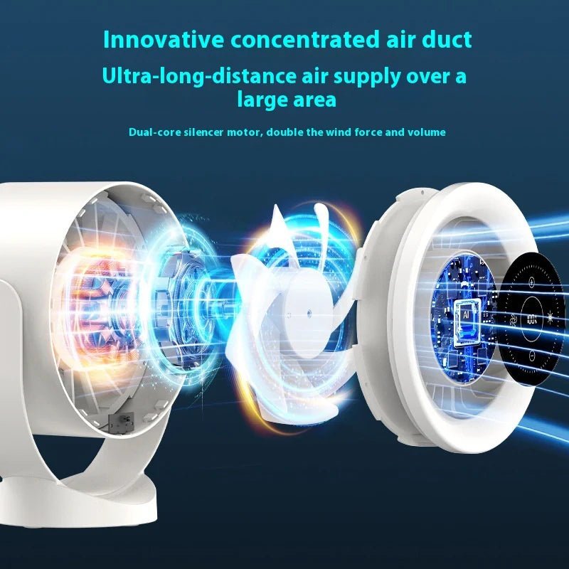 Desktop Adjustable Fan Light Rechargeable Wall Mount Table Fan Light Led Display Air Circulation Cooling USB Table Fan Light - Revved Up Auto