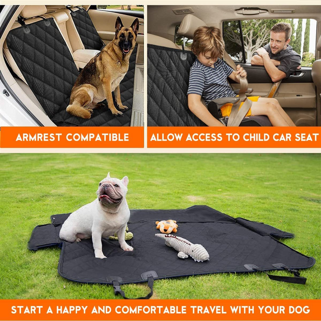 Dog Car Seat Cover, Back Seat Cover for Dogs Pet Car Seat Protector Waterproof Bench Car Seat Cover, Non-Slip Reat Seat Cover Fits Middle Armrest for Most Cars Trucks Suvs - Black - Revved Up Tools