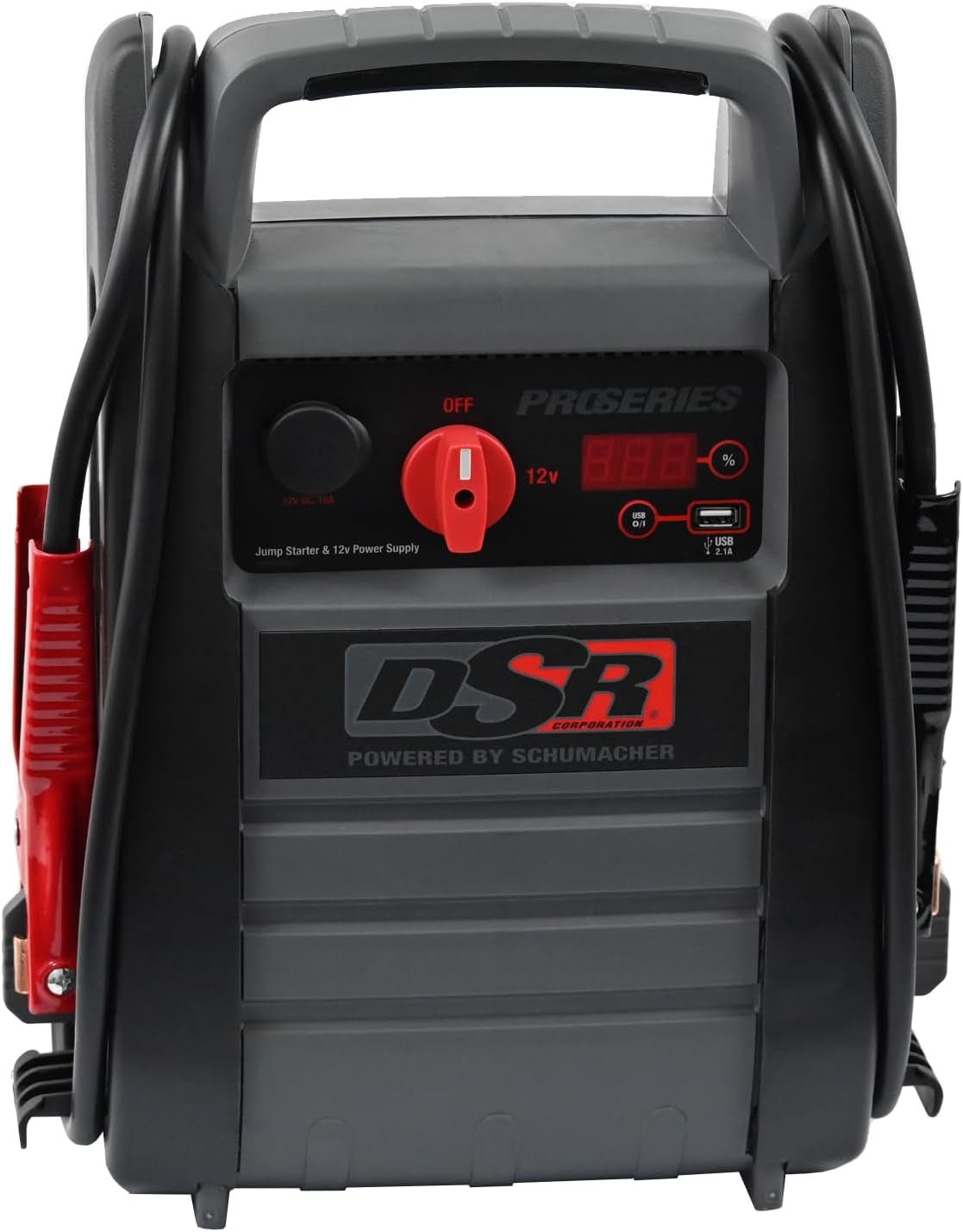 DSR Proseries Car Battery Jump Starter - 2200 Peak Amp 12V Car Starter, Jump Box & Portable Power Station - Digital Display, Heavy - Duty Clamps - DSR165 - Revved Up Auto