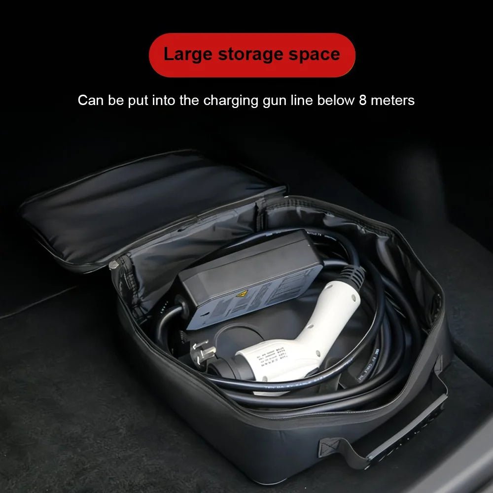 EV Car Charging Cable Storage Carry Bag for Electric Vehicle Charger Plugs Sockets Waterproof Fire Retardant Equipment Container - Revved Up Auto