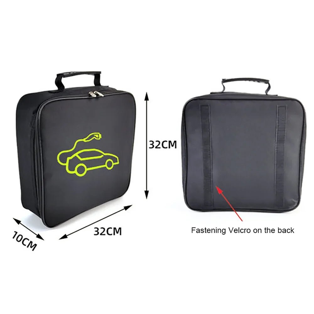 EV Car Charging Cable Storage Carry Bag for Electric Vehicle Charger Plugs Sockets Waterproof Fire Retardant Equipment Container - Revved Up Auto