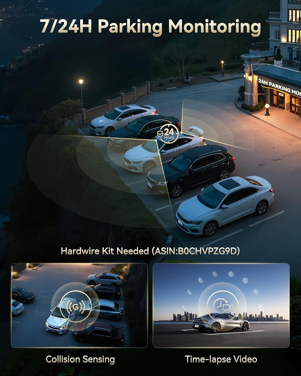 F77 4K+4K Front and Rear Dash Cam with HDR, Dual STARVIS 2 IMX678 Sensor, Voice Control Dash Camera for Cars with 128GB Emmc Storage, 5.8Ghz Wifi, 4'' Touch Screen, 24H Parking Mode - Revved Up Auto