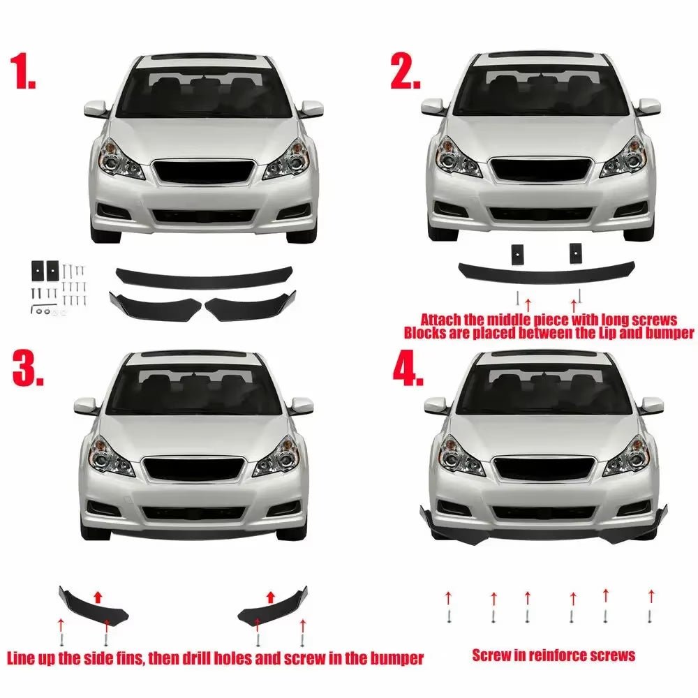 For Audi A5 S5 A4 A6 A7 Car Lower Front Bumper Lip Splitter Spoiler Carbon Fiber Body Kits Accessories Auto Parts Tuning - Revved Up Tools