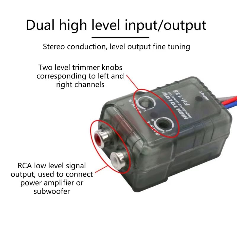 High-Performance Car Stereo Speak Hi-Low Converter RCA Adapter Quick-Connection for Auto Car Durable - Revved Up Tools