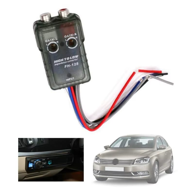High-Performance Car Stereo Speak Hi-Low Converter RCA Adapter Quick-Connection for Auto Car Durable - Revved Up Tools