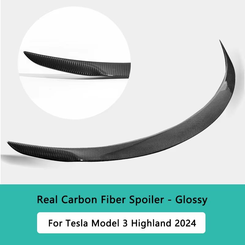 High Performance Real Carbon Fiber Spoiler for Tesla Model 3 Highland 2024 Car Original Trunk Tail Wing Car Exterior Accessories - Revved Up Tools