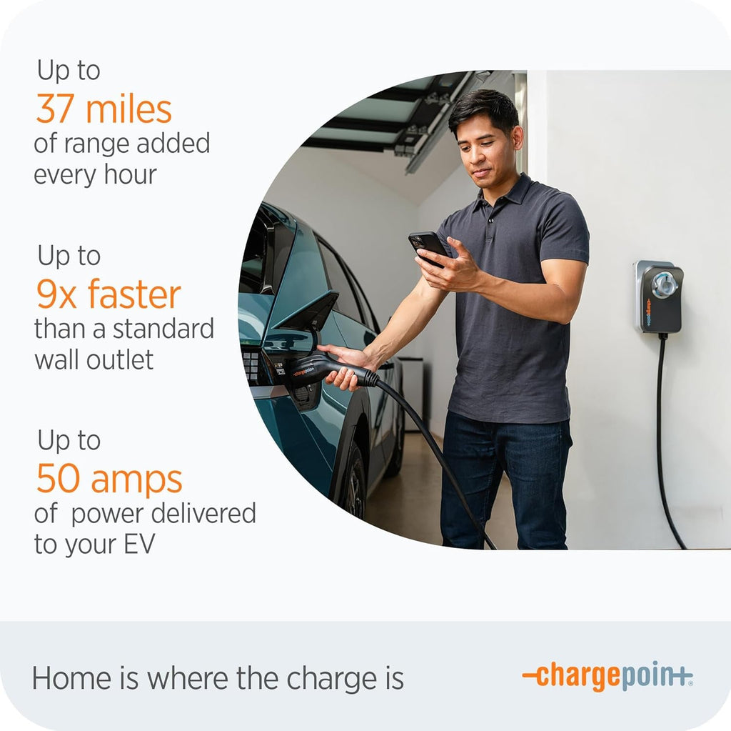 Homeflex Level 2 EV Charger J1772, Hardwired for Electric Car - Fast Smart Battery Power Charging at Home for Electric Automobile Vehicles - Revved Up Tools
