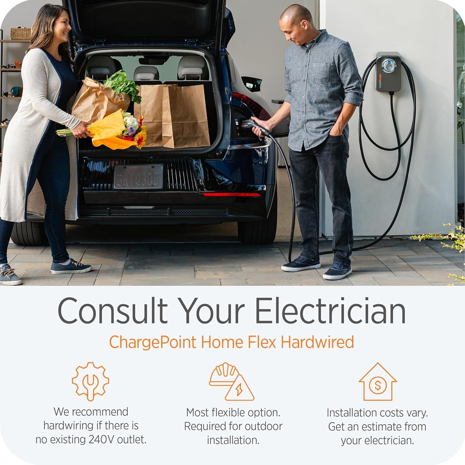 Homeflex Level 2 EV Charger J1772, Hardwired for Electric Car - Fast Smart Battery Power Charging at Home for Electric Automobile Vehicles - Revved Up Tools