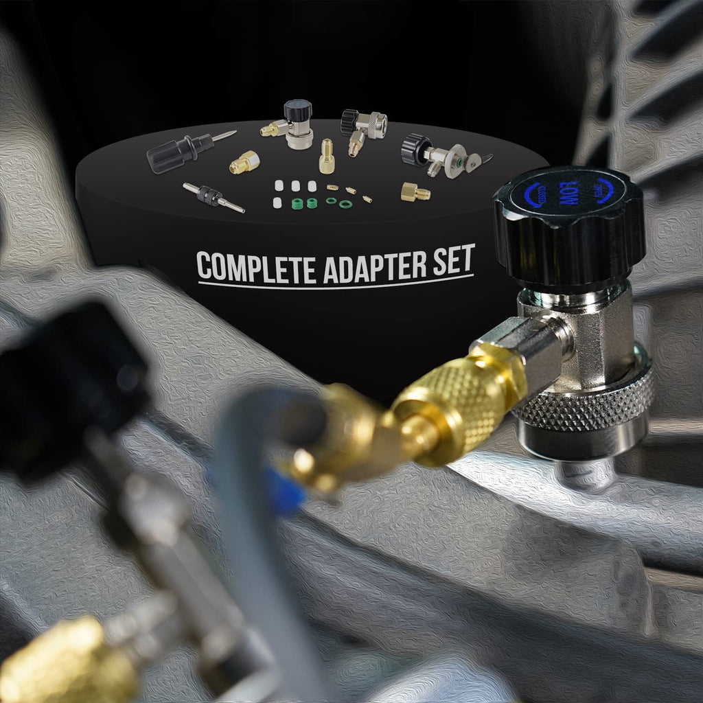 HVAC Gauges with Hoses, AC Manifold Gauge Set R134A R410A R404A R22 Refrigerant Gauges - Revved Up Auto