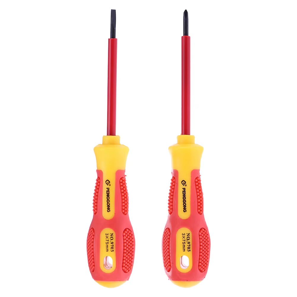 Insulated Screwdriver Withstand Voltage 1000V Precision Magnetic Phillips Slotted for Electrician Repair Hand Tool - Revved Up Auto