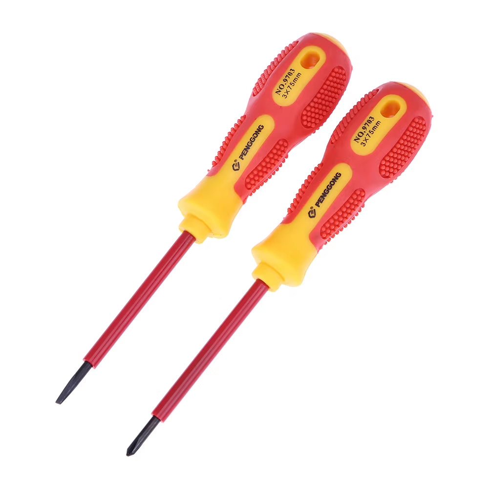 Insulated Screwdriver Withstand Voltage 1000V Precision Magnetic Phillips Slotted for Electrician Repair Hand Tool - Revved Up Auto