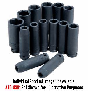 ATD Tools ATD-4319 0.5 In. Drive 6-Point Deep Metric Impact Socket - 1 - Revved Up Tools