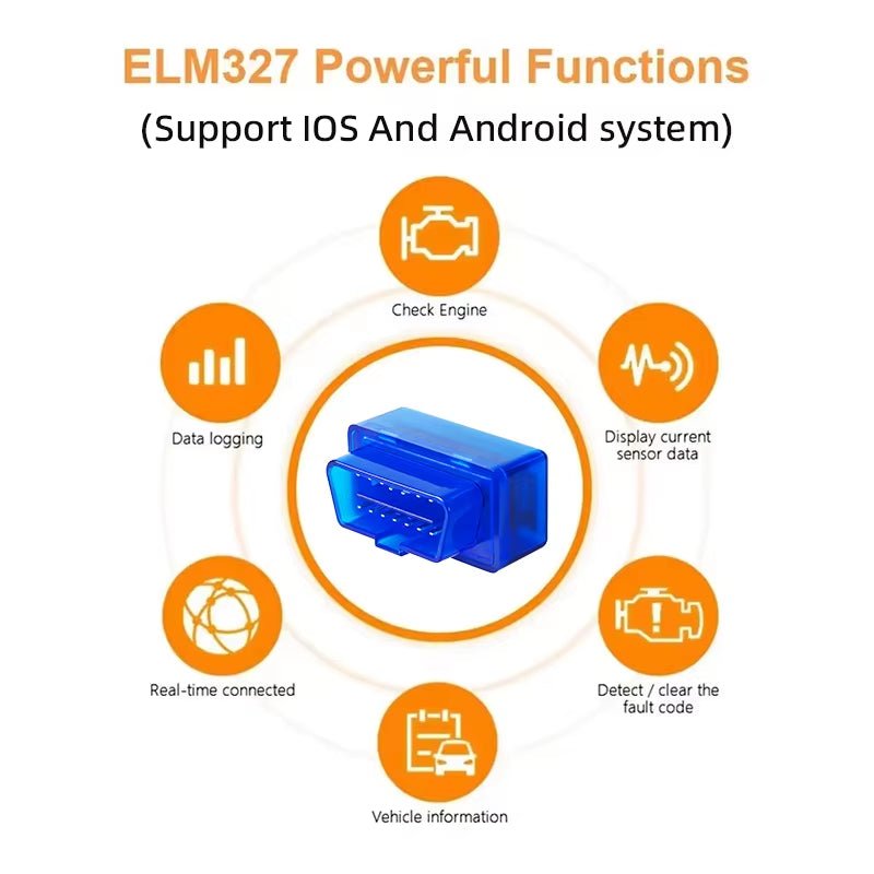 Mini ELM327 V2.1 OBD2 Scanner Code Reader Bluetooth Car Diagnostic Tool for Android /IOS Automotive Fault Detector - Revved Up Auto