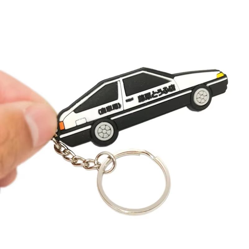 New Car Styling AE86 Rubber Car Model Keyring Fujiwara Tofu Shop Initial D RACING Performance Car Keychain Accessories - Revved Up Tools