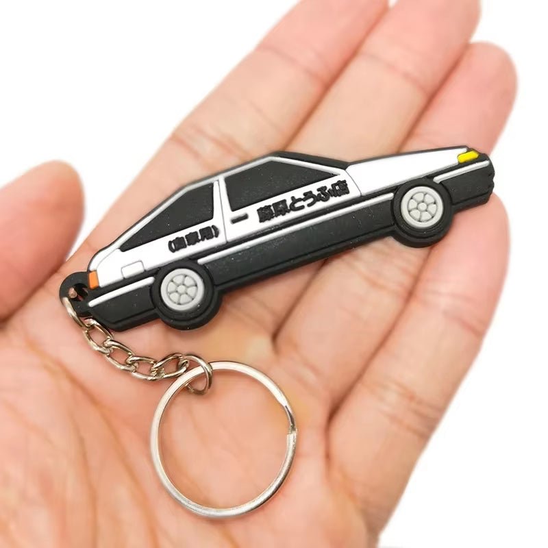 New Car Styling AE86 Rubber Car Model Keyring Fujiwara Tofu Shop Initial D RACING Performance Car Keychain Accessories - Revved Up Tools