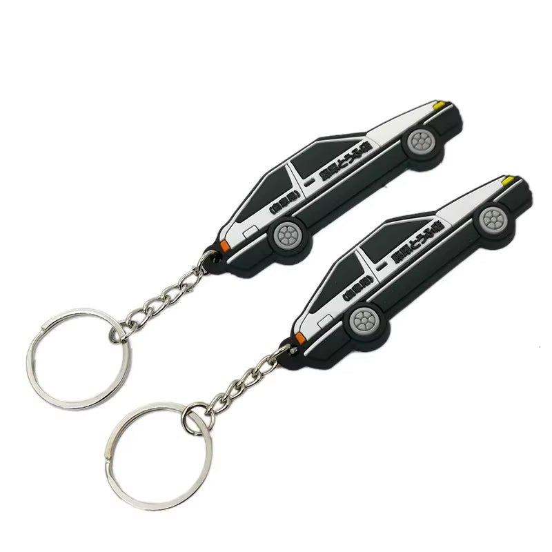 New Car Styling AE86 Rubber Car Model Keyring Fujiwara Tofu Shop Initial D RACING Performance Car Keychain Accessories - Revved Up Tools