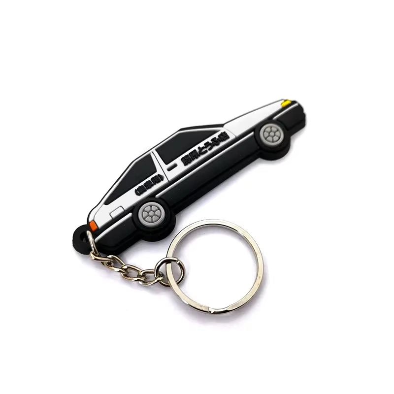 New Car Styling AE86 Rubber Car Model Keyring Fujiwara Tofu Shop Initial D RACING Performance Car Keychain Accessories - Revved Up Tools