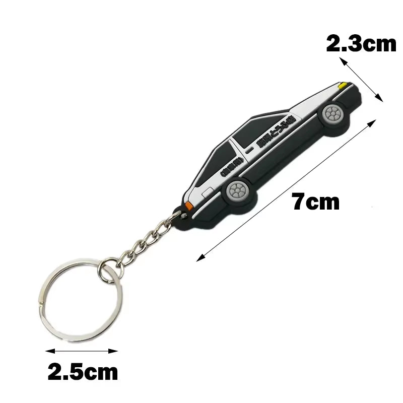 New Car Styling AE86 Rubber Car Model Keyring Fujiwara Tofu Shop Initial D RACING Performance Car Keychain Accessories - Revved Up Tools