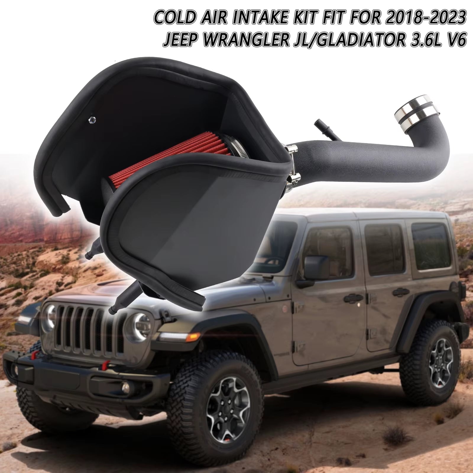 New Supply Engine Parts Cold Air Intake for 2018-2024 Jeep Wrangler / Gladiator 3.6L 10479 - Revved Up Tools
