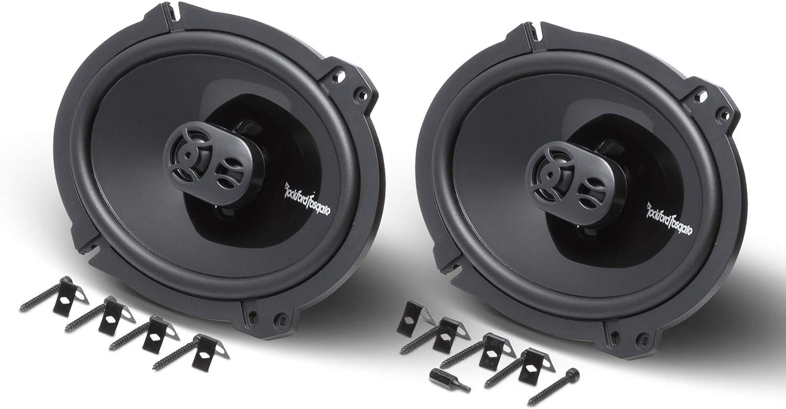 P1683 Punch 6"X8" 3-Way Coaxial Full Range Speakers - Black (Pair) - Revved Up Tools