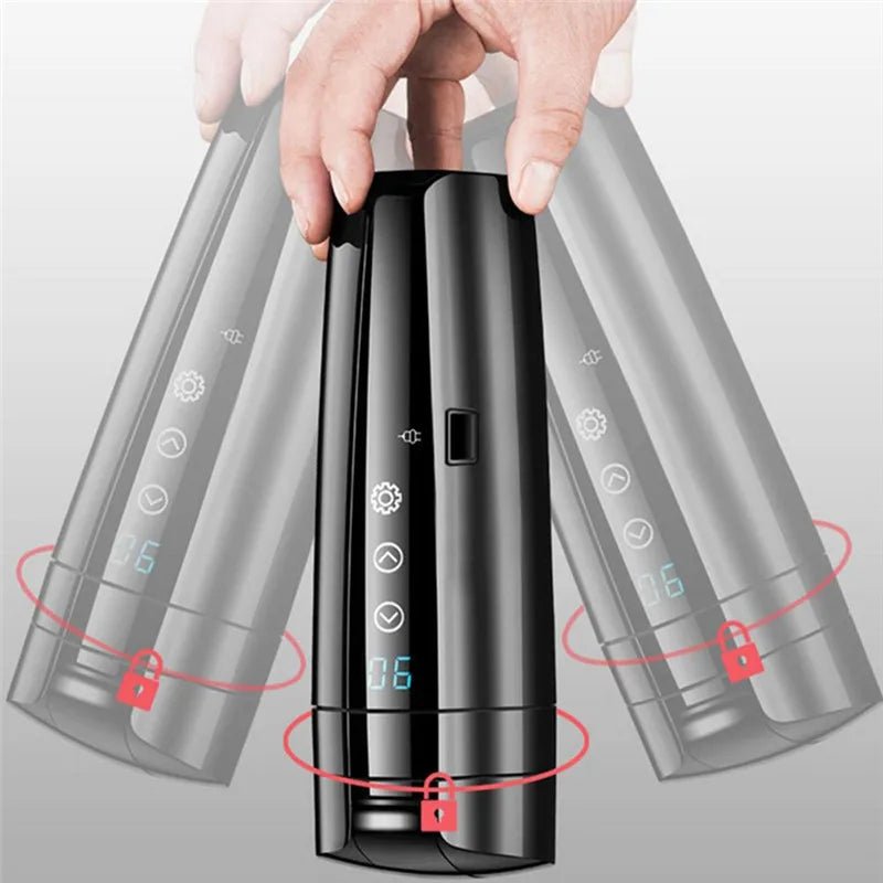 Portable Car Heating Cup Vacuum Electric Stainless Water Warmer Bottle Kettle Coffee Tea Mug LCD Display Temperature Smart Mugs - Revved Up Auto
