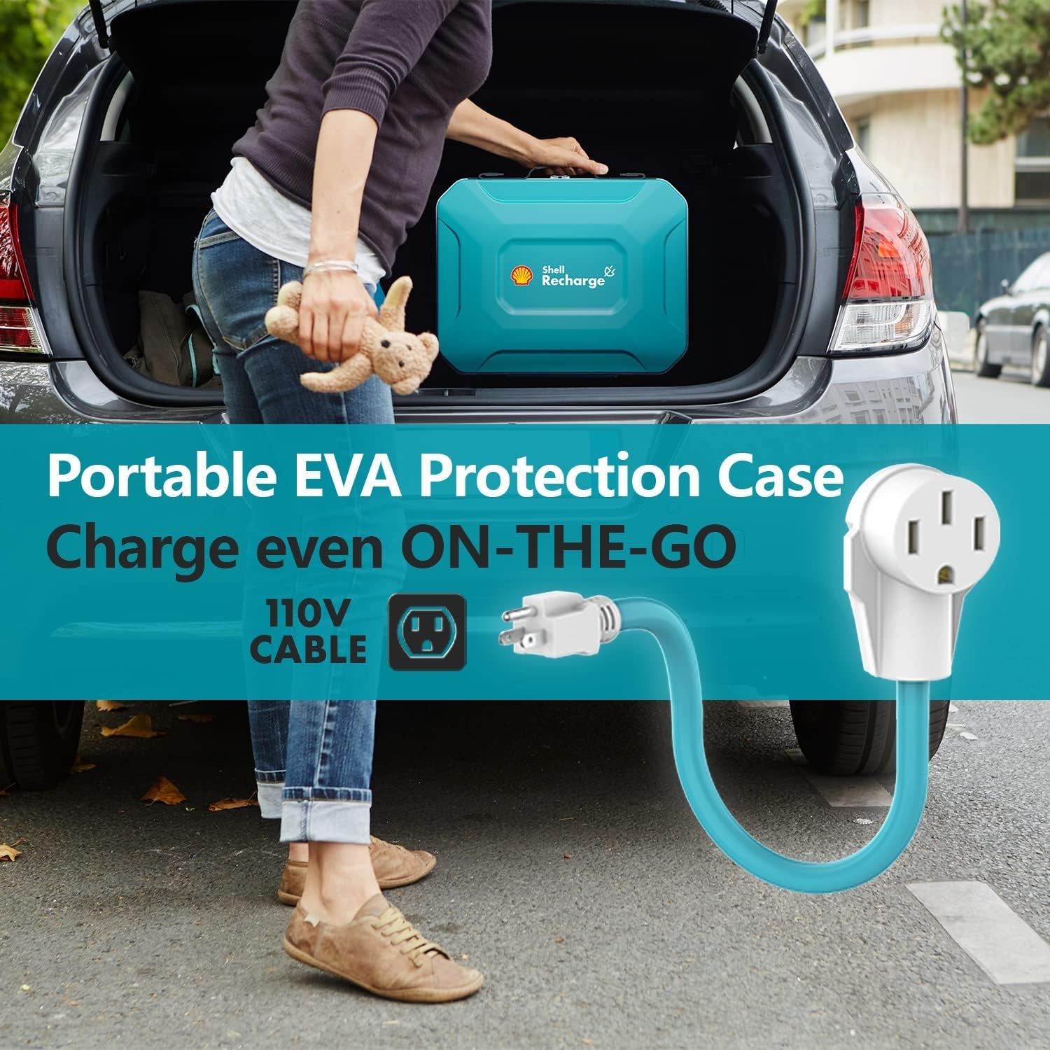 Portable Electric Vehicle Charger Level 2, 32A 240V EV Home Charging Station, Indoor&Outdoor Electric Car Charging Adapter 30Ft Cable, Compatible with All SAE J1772 Evs - Revved Up Tools