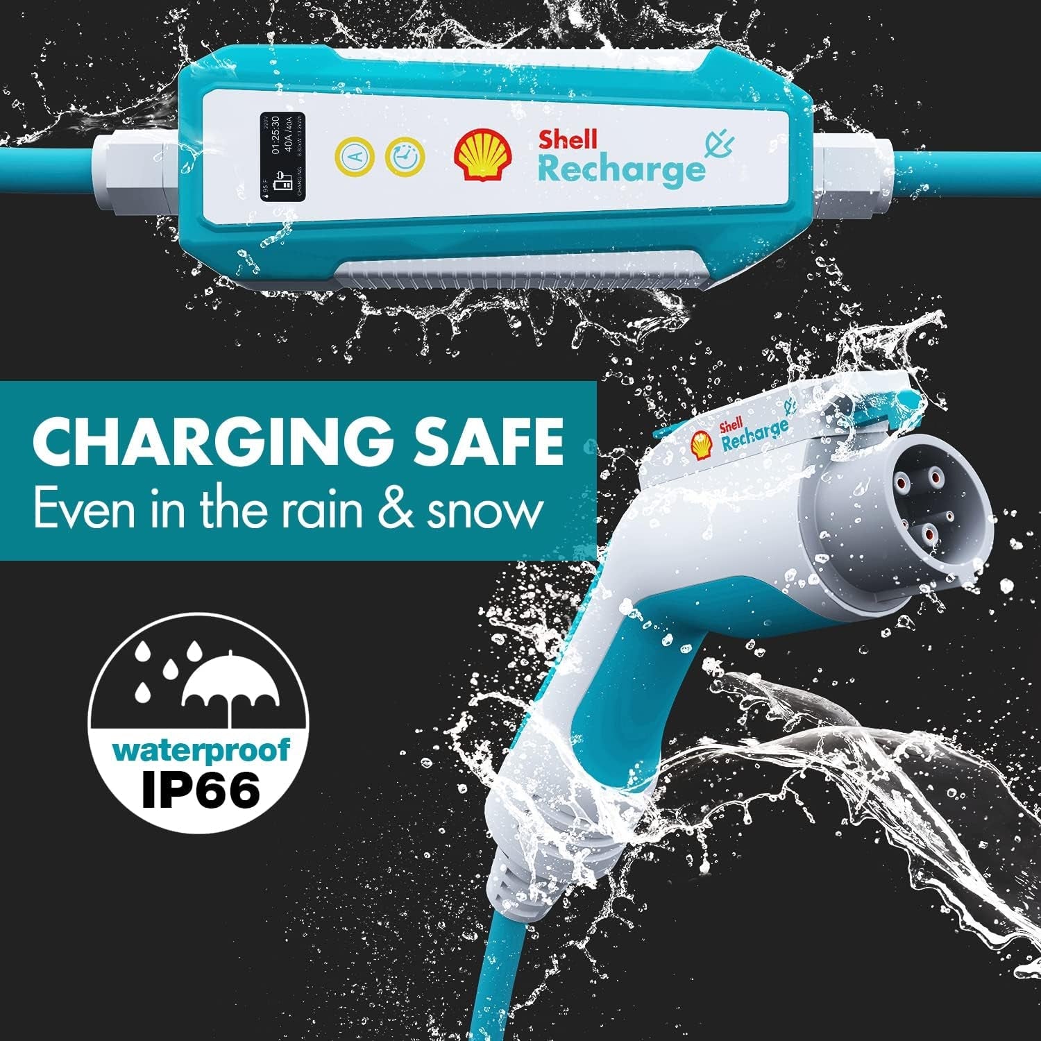 Portable Electric Vehicle Charger Level 2, 32A 240V EV Home Charging Station, Indoor&Outdoor Electric Car Charging Adapter 30Ft Cable, Compatible with All SAE J1772 Evs - Revved Up Tools