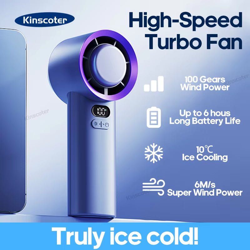 Portable Handheld Turbo Fan 100 Wind Speeds Adjustable Mini Personal Fan Battery Operated Electric Eyelash Fan - Revved Up Auto